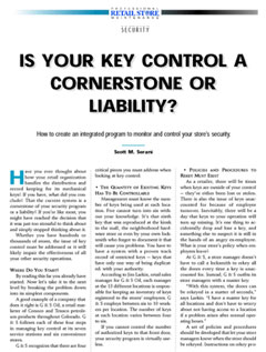 Is Your Key Control a Cornerstone or a Liability?
